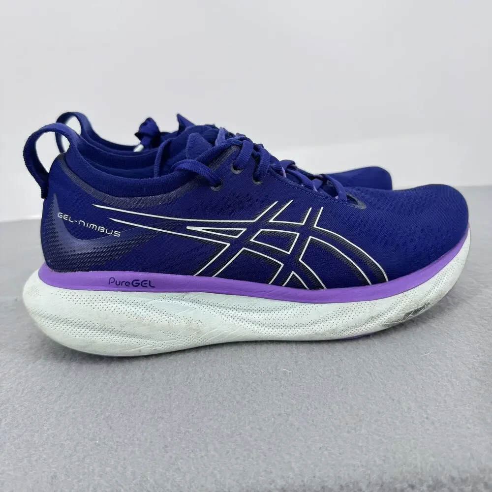 ASICS GEL Nimbus 25 Shoes‎ Womens Size 9.5 Blue Purple Running Sneakers 1012B356